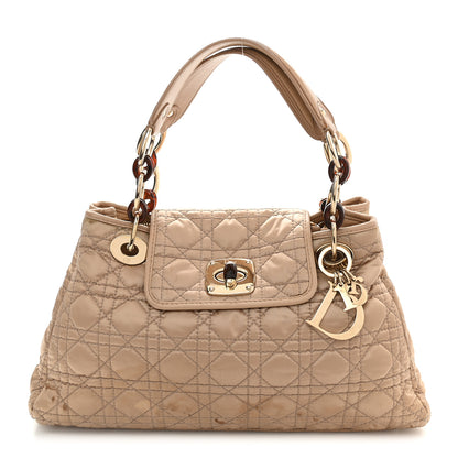 Christian Dior Satin Cannage Charming Lock Flap Shoulder Bag Beige 1 of 9