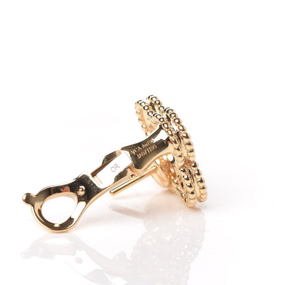 Van Cleef & Arpels 18K Yellow Gold Diamond Vintage Alhambra Earrings 4 of 5