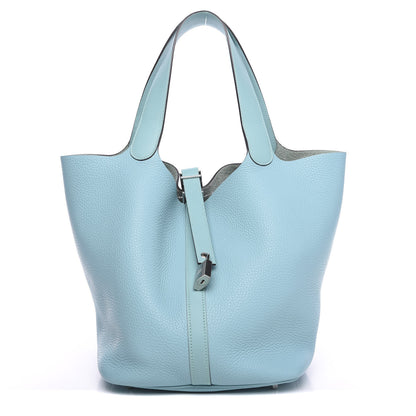 Hermes Taurillon Clemence Picotin 26 GM Bleu Atoll 1 of 10