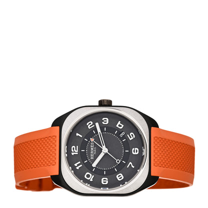 Hermes DLC Coated Titanium Rubber 39mm H08 Automatic Watch Orange 2 of 5