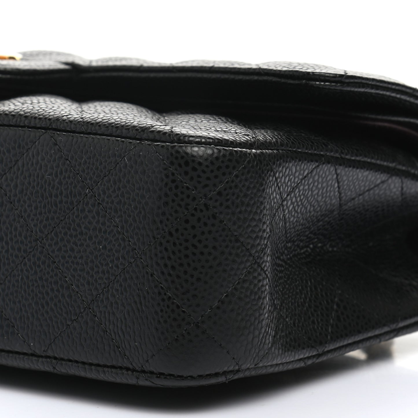 Caviar Quilted Medium Double Flap Black