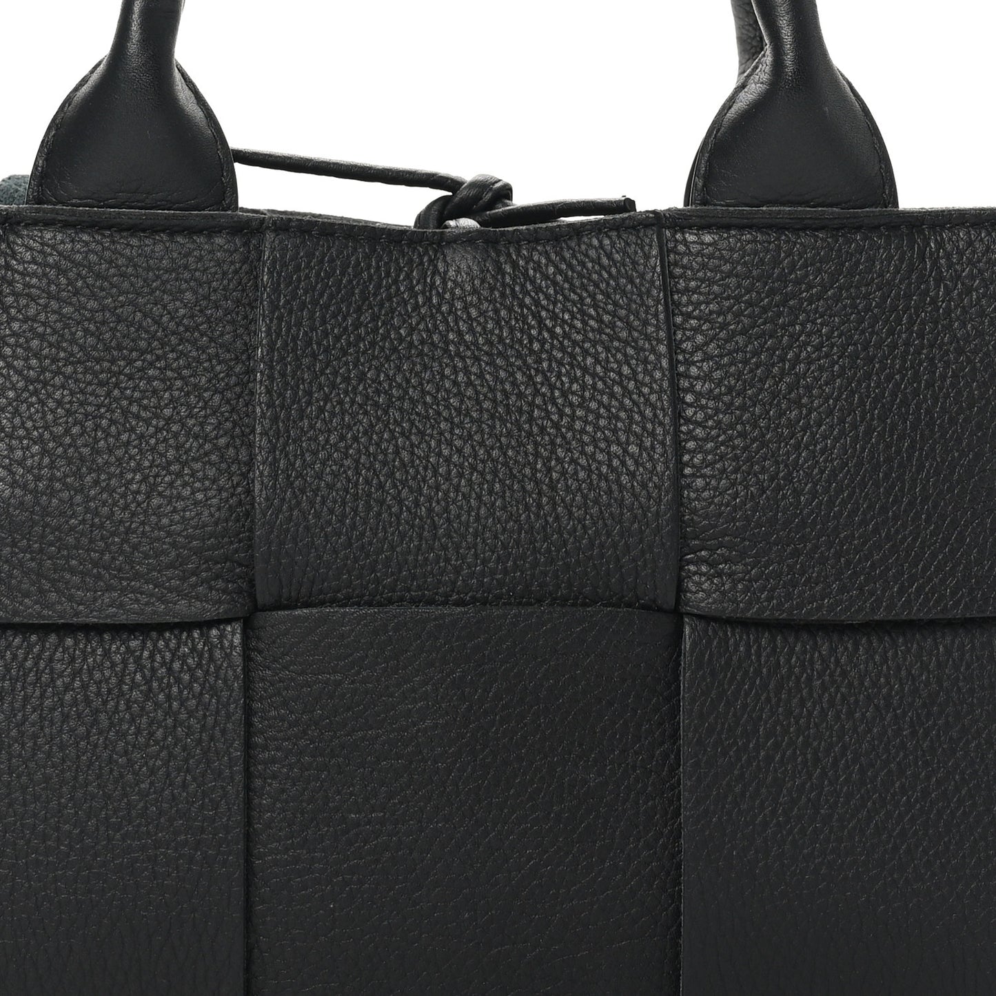 Grained Calfskin Maxi Intrecciato Mini Arco Tote Black