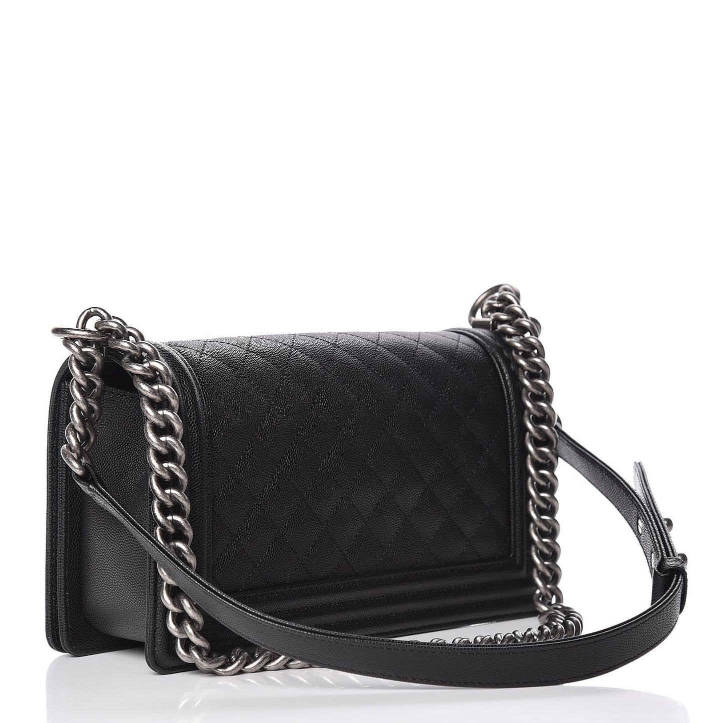 Caviar Quilted Medium Boy Flap Black