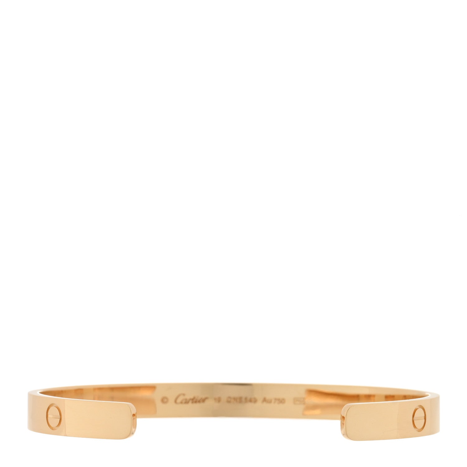 Cartier 18K Yellow Gold LOVE Cuff Bracelet 19 2 of 4