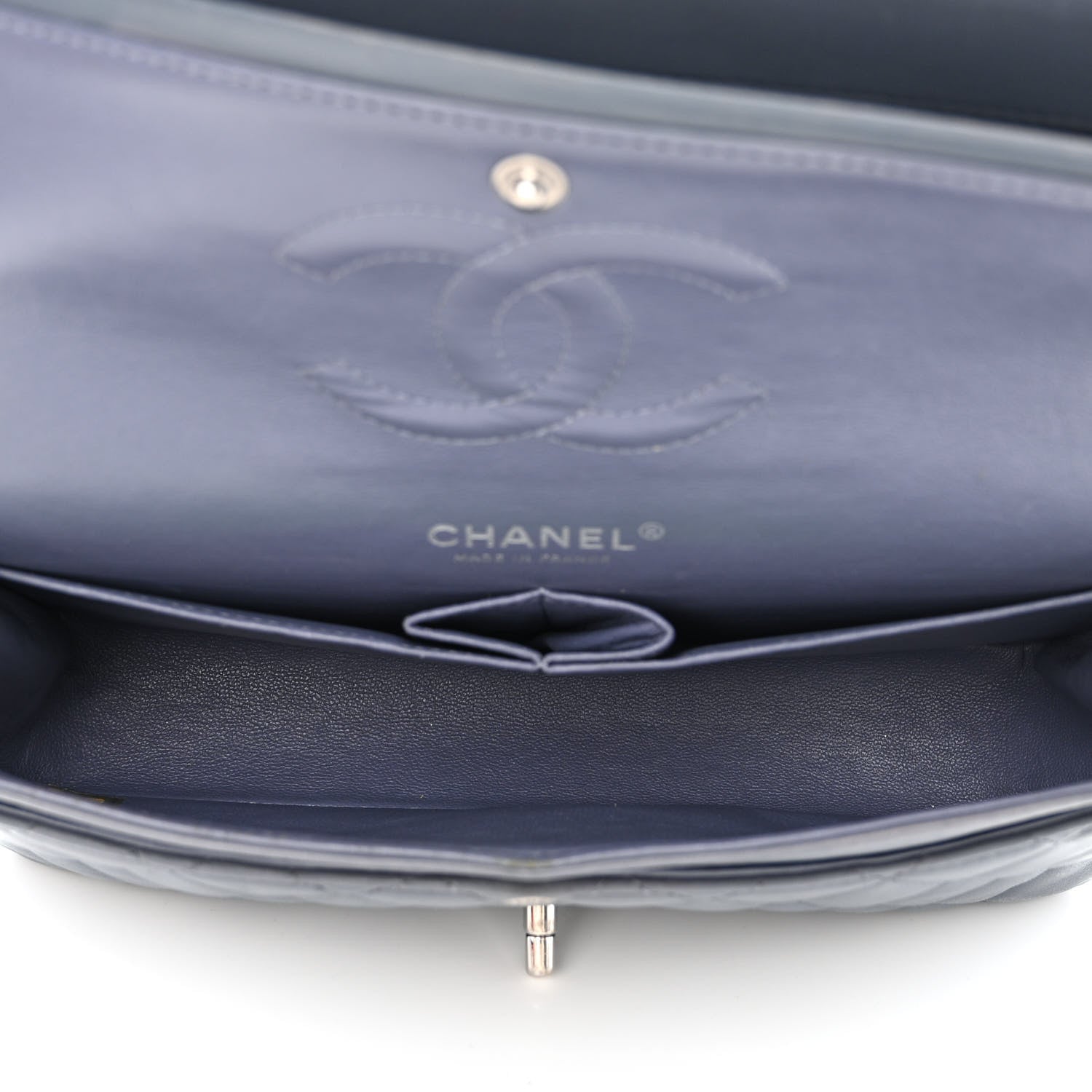 Chanel Lambskin Quilted Medium Double Flap Dark Grey 5 of 17