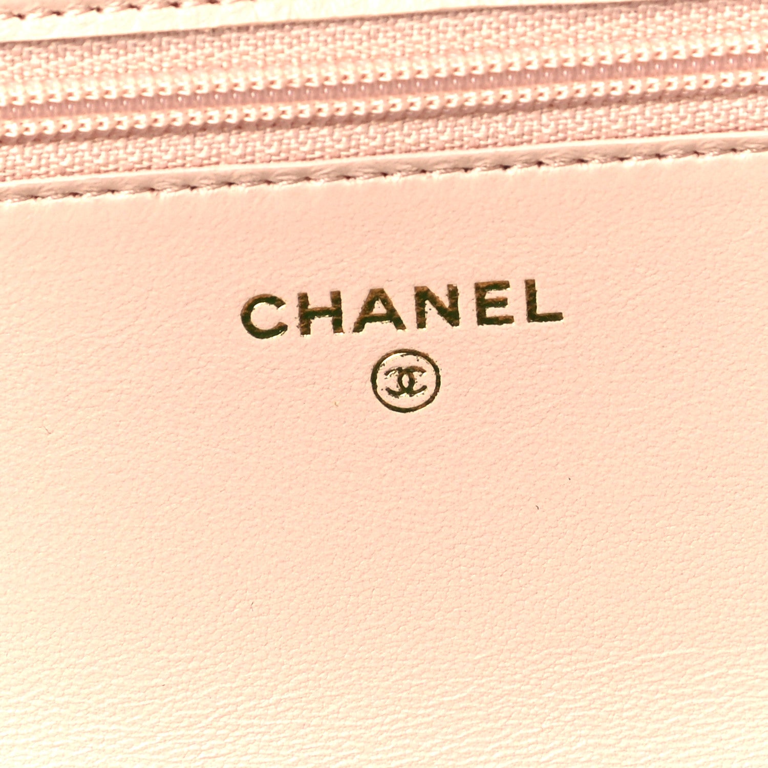 Chanel Lambskin Quilted CC Pearl Crush Wallet on Chain WOC Light Beige 5 of 8
