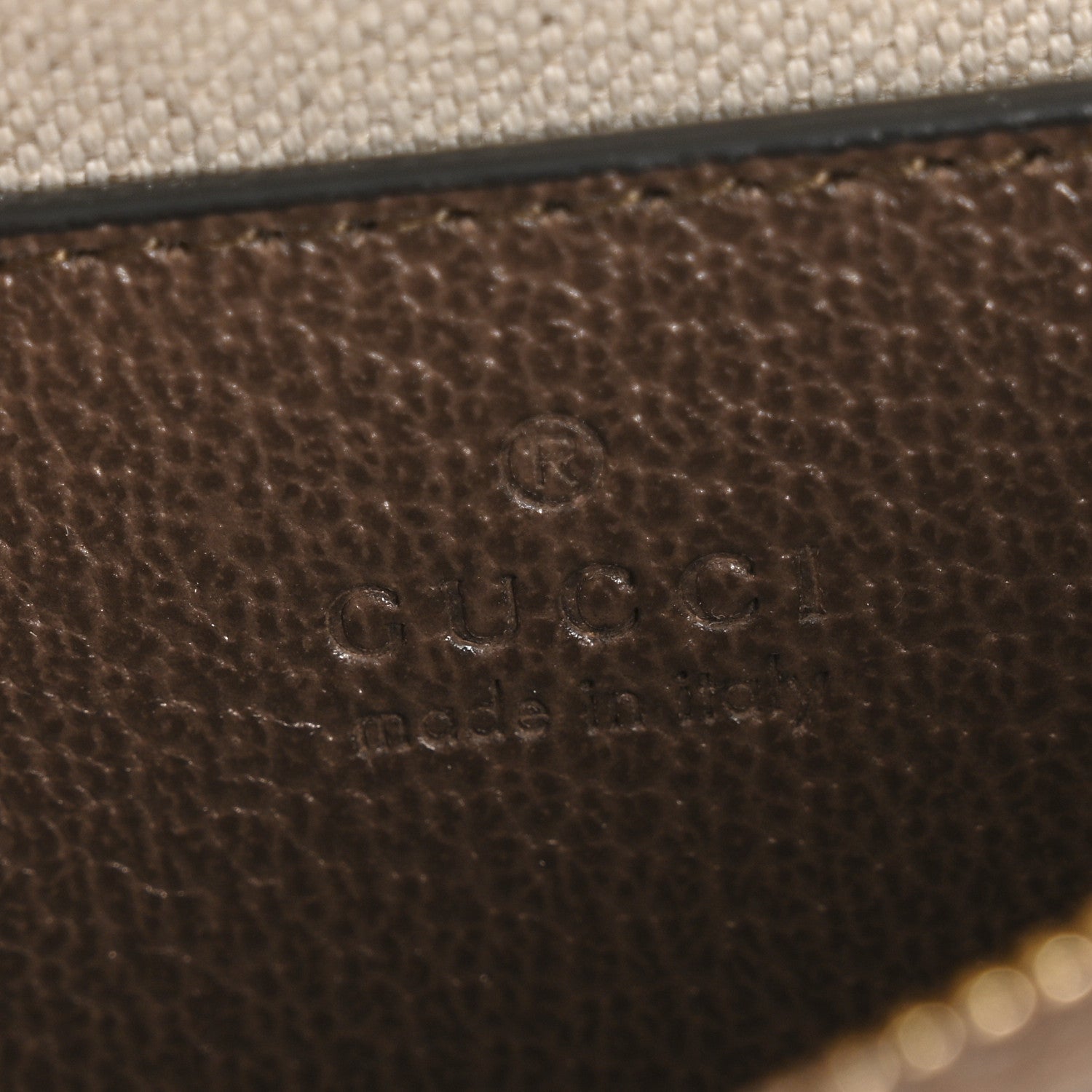 Gucci GG Supreme Monogram Textured Dollar Calfskin Web Mini Ophidia Top Handle Bag Beige Dark Brown 6 of 13