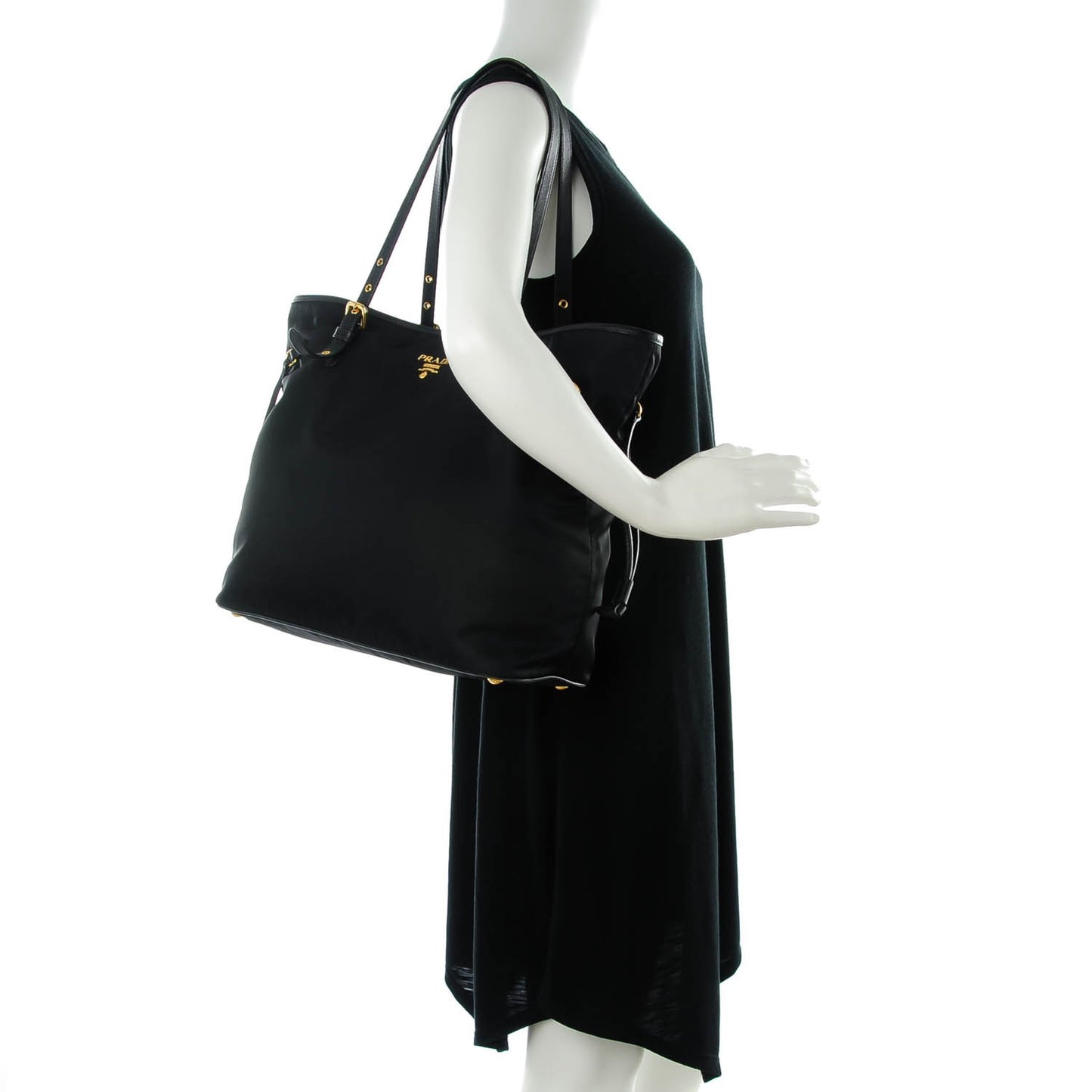 Saffiano Tessuto Nylon Tote Black