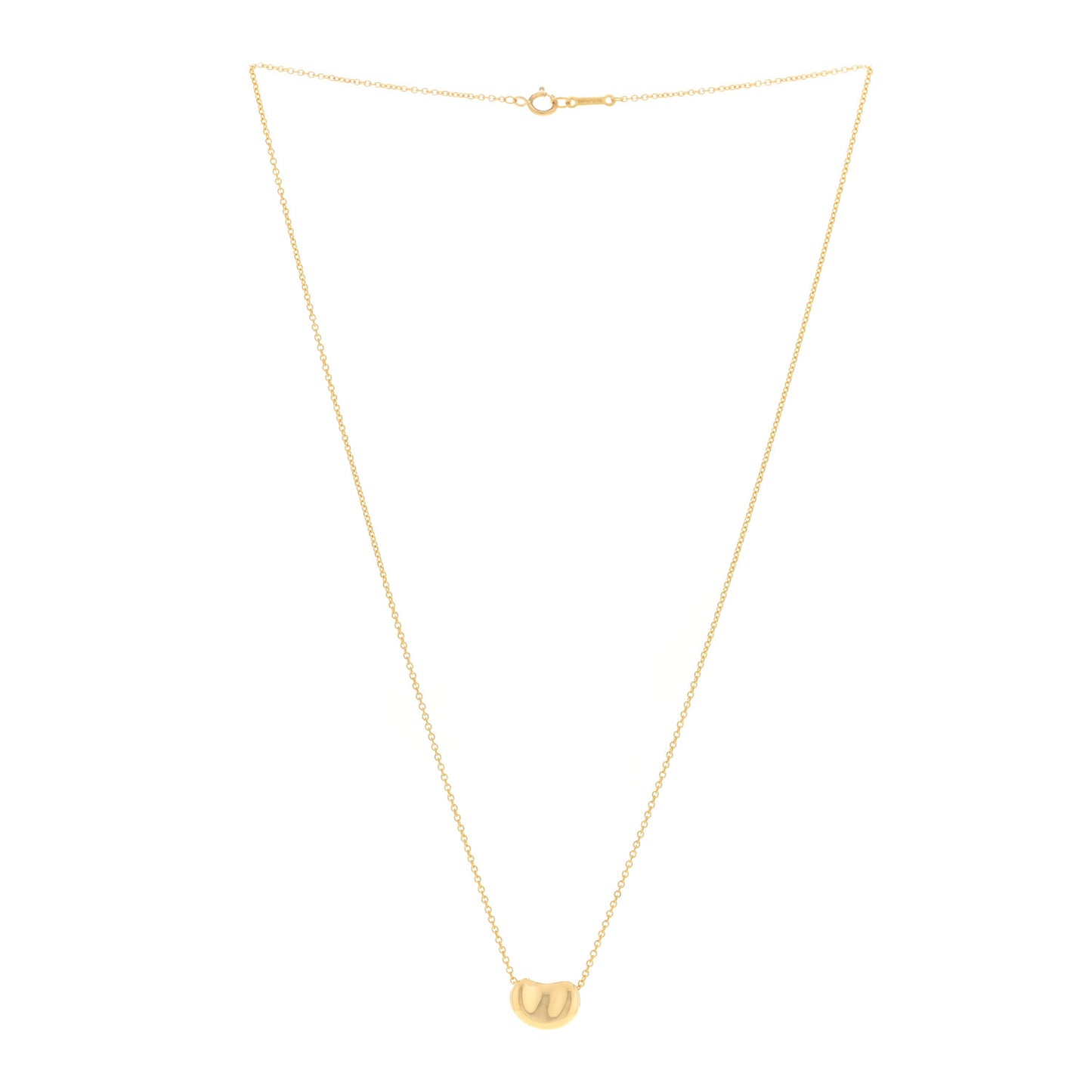 18K Yellow Gold 11mm Elsa Peretti Bean Pendant Necklace