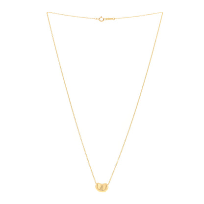 Tiffany 18K Yellow Gold 11mm Elsa Peretti Bean Pendant Necklace 1 of 4