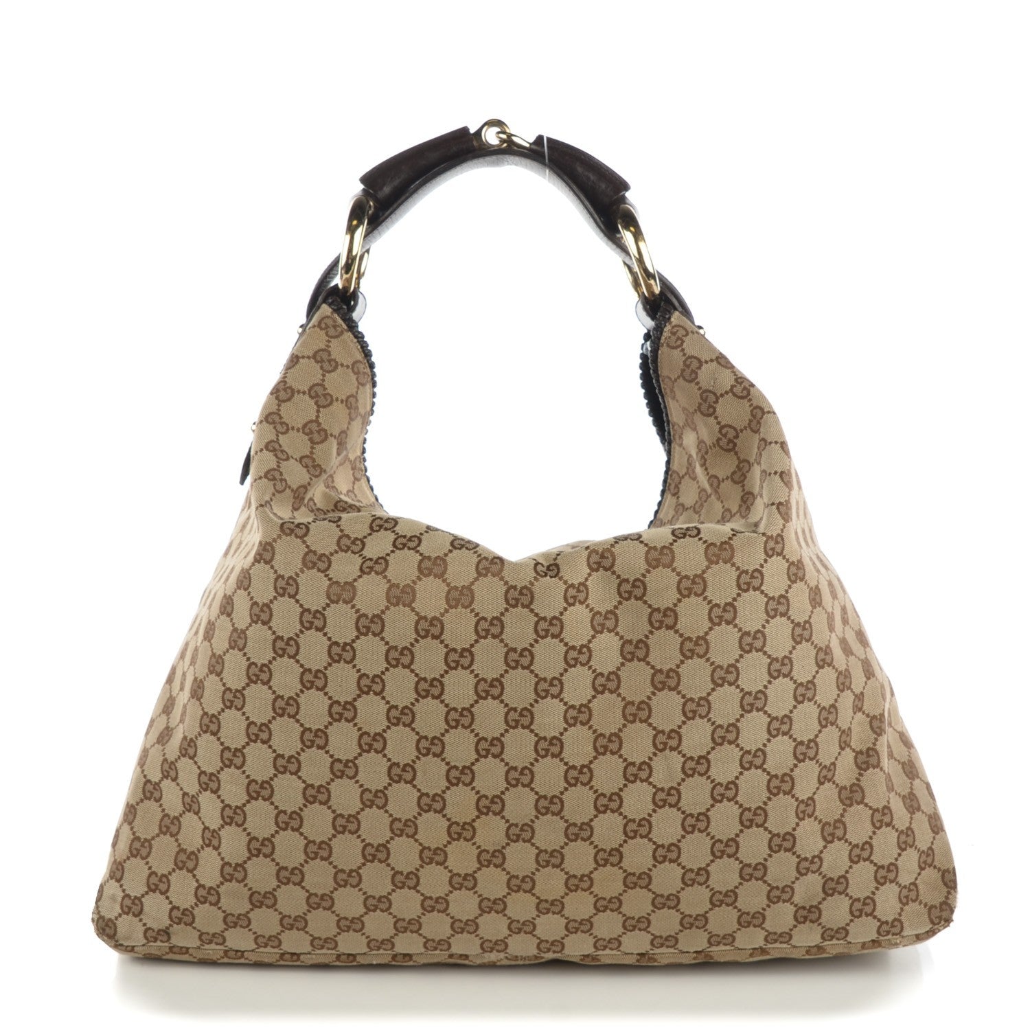 Gucci Monogram Large Horsebit Chain Hobo Dark Brown 1 of 9