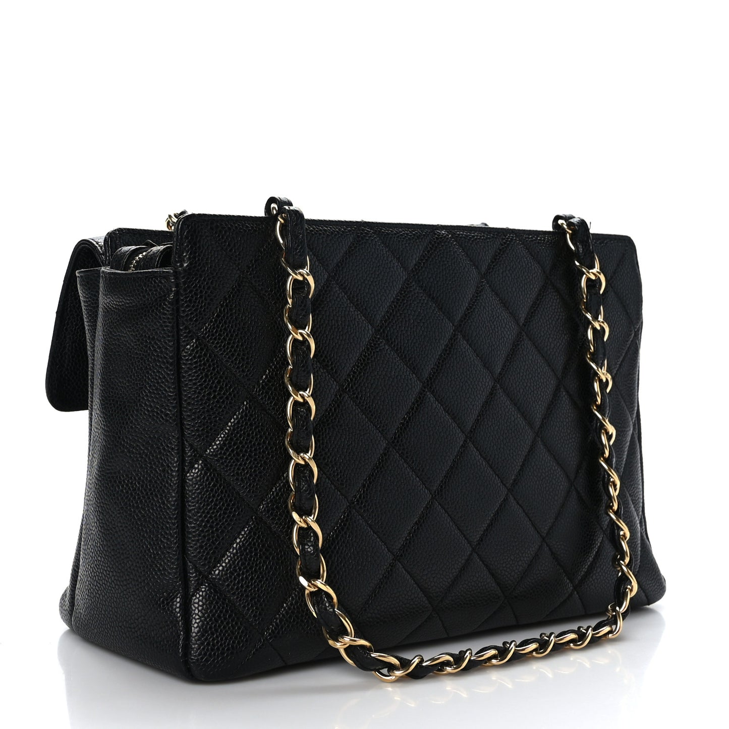 Caviar Quilted Camera Case Black