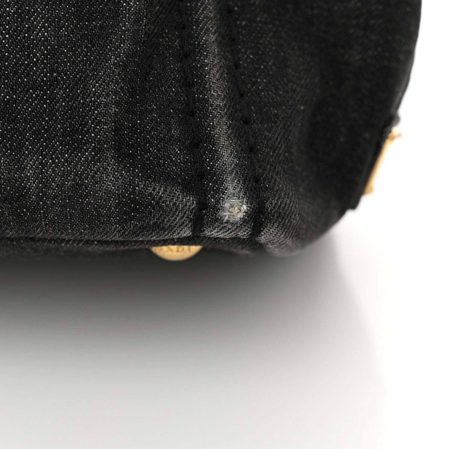 Prada Denim Small Logo Tote Black 22 of 22