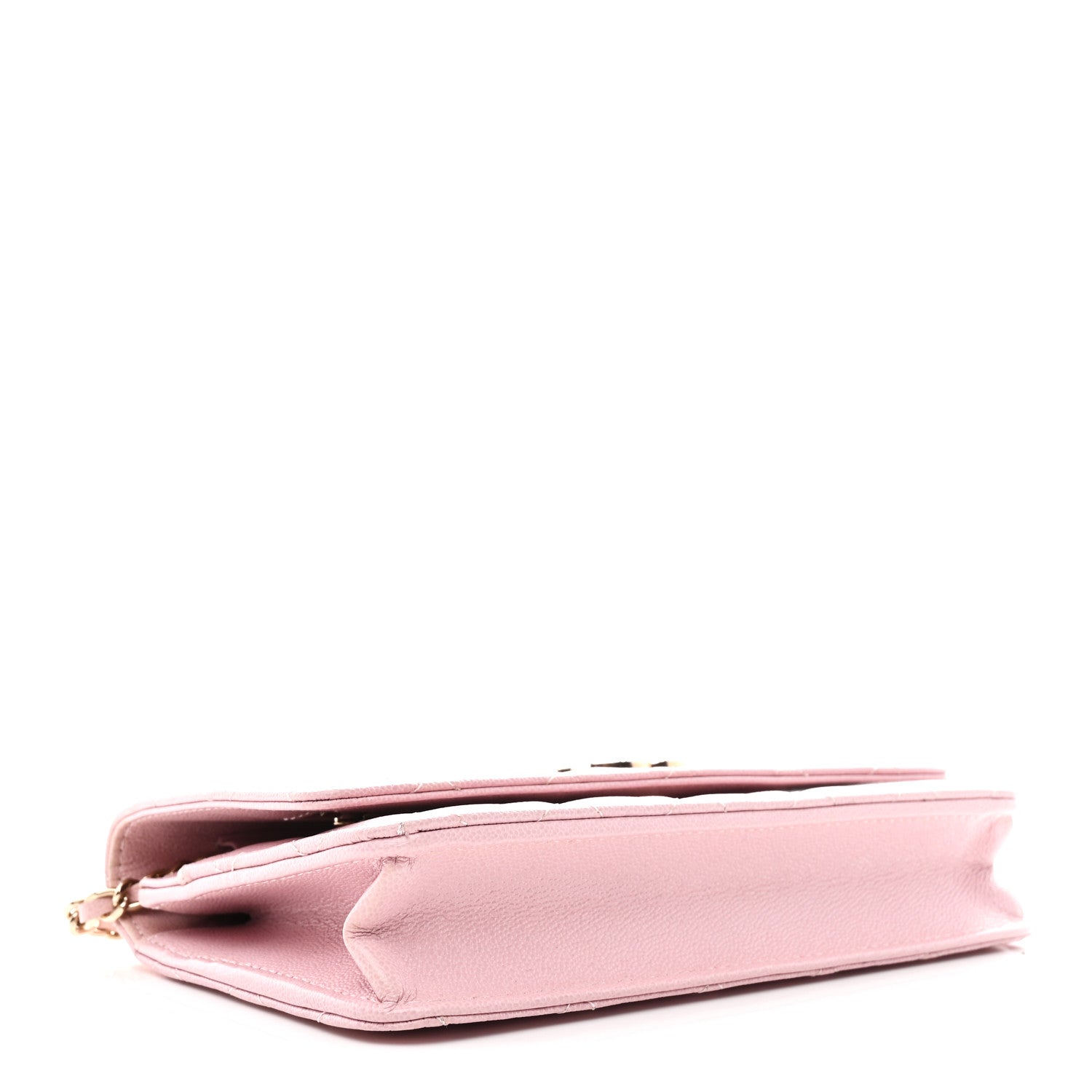 Chanel Caviar Quilted Studded CC Wallet on Chain WOC Light Pink 4 of 11