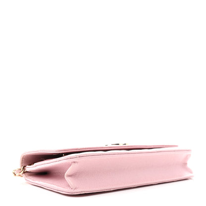 Chanel Caviar Quilted Studded CC Wallet on Chain WOC Light Pink 4 of 11