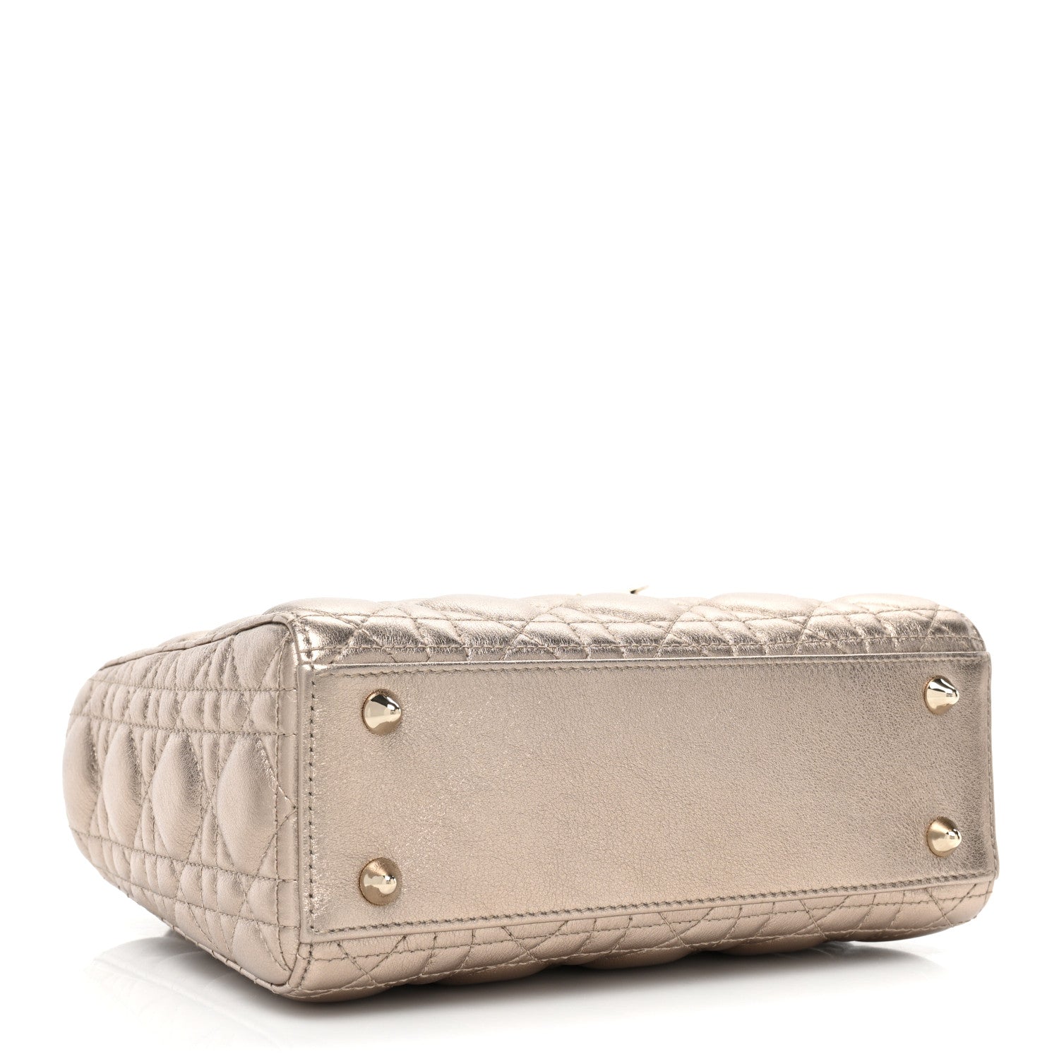 Christian Dior Metallic Calfskin Cannage Small My ABCDior Lady Dior Gold 4 of 7