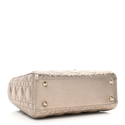 Christian Dior Metallic Calfskin Cannage Small My ABCDior Lady Dior Gold 4 of 7
