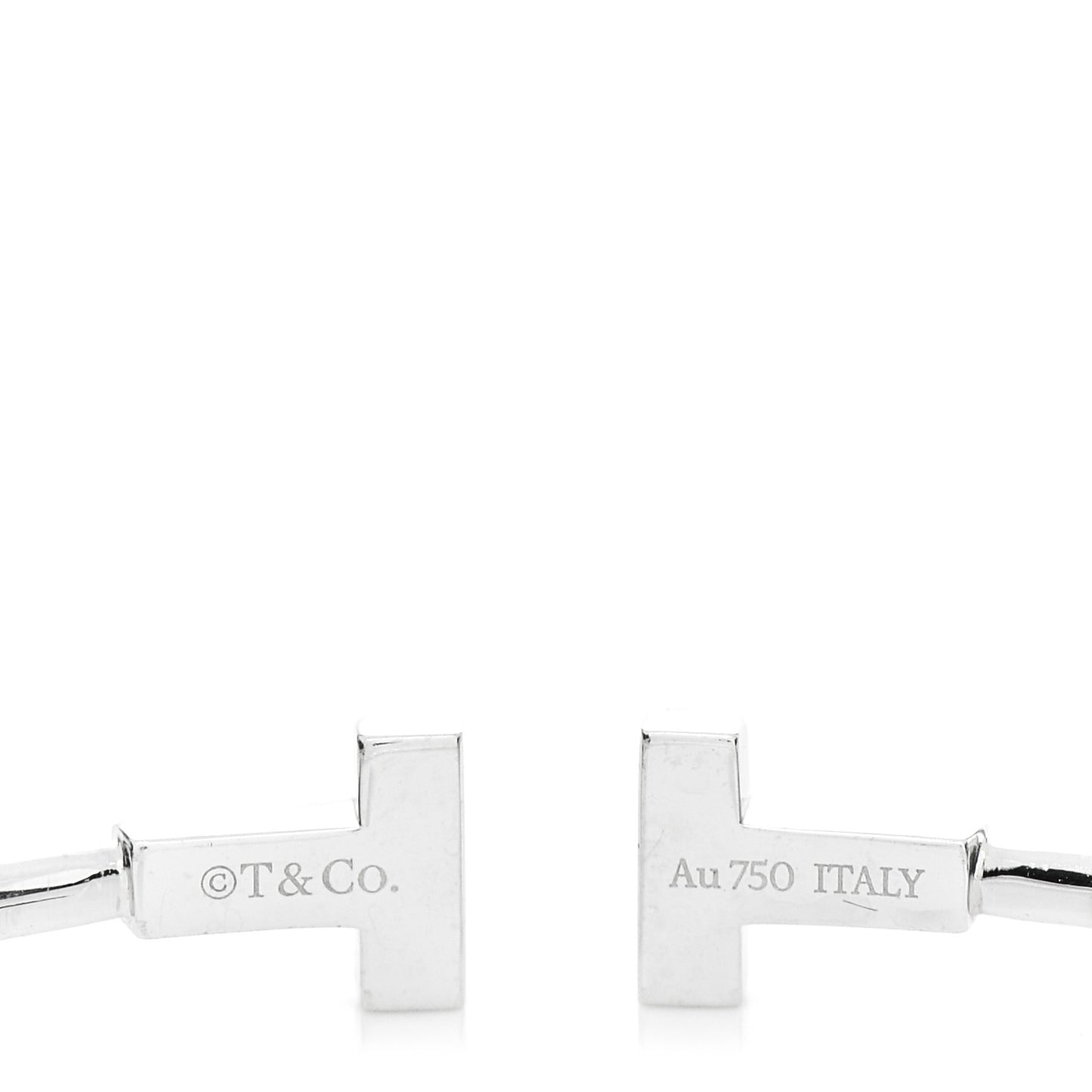 18K White Gold Narrow T Wire Bracelet