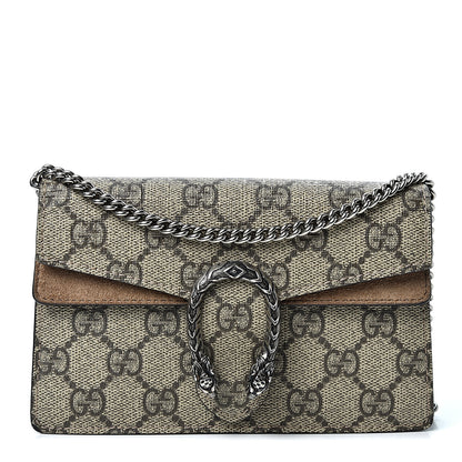 Gucci GG Supreme Monogram Super Mini Dionysus Shoulder Bag Taupe 1 of 9