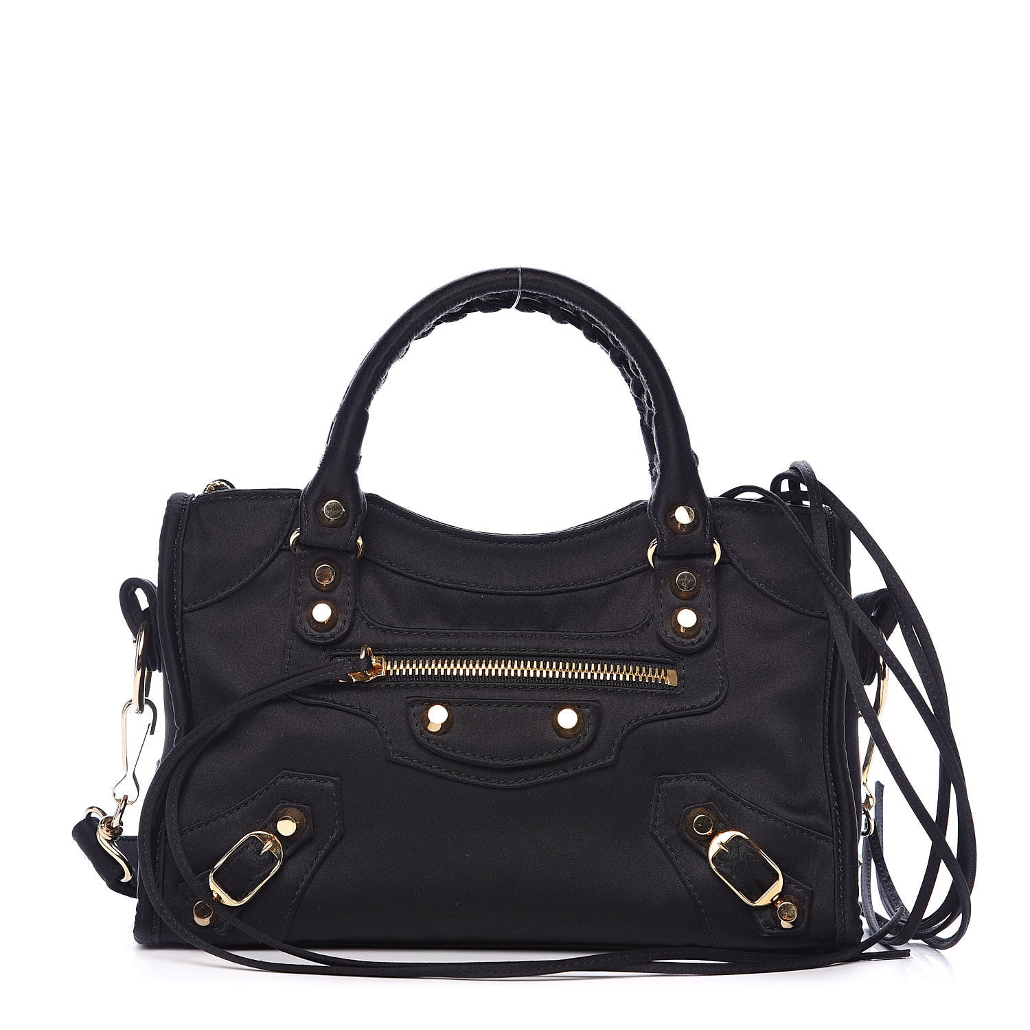 Balenciaga Satin Classic Gold Hardware Mini City Black 1 of 9