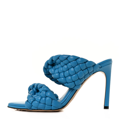 Bottega Veneta Nappa Twisted Padded Intrecciato Curve Slide Sandals 40 Bleuette 1 of 7