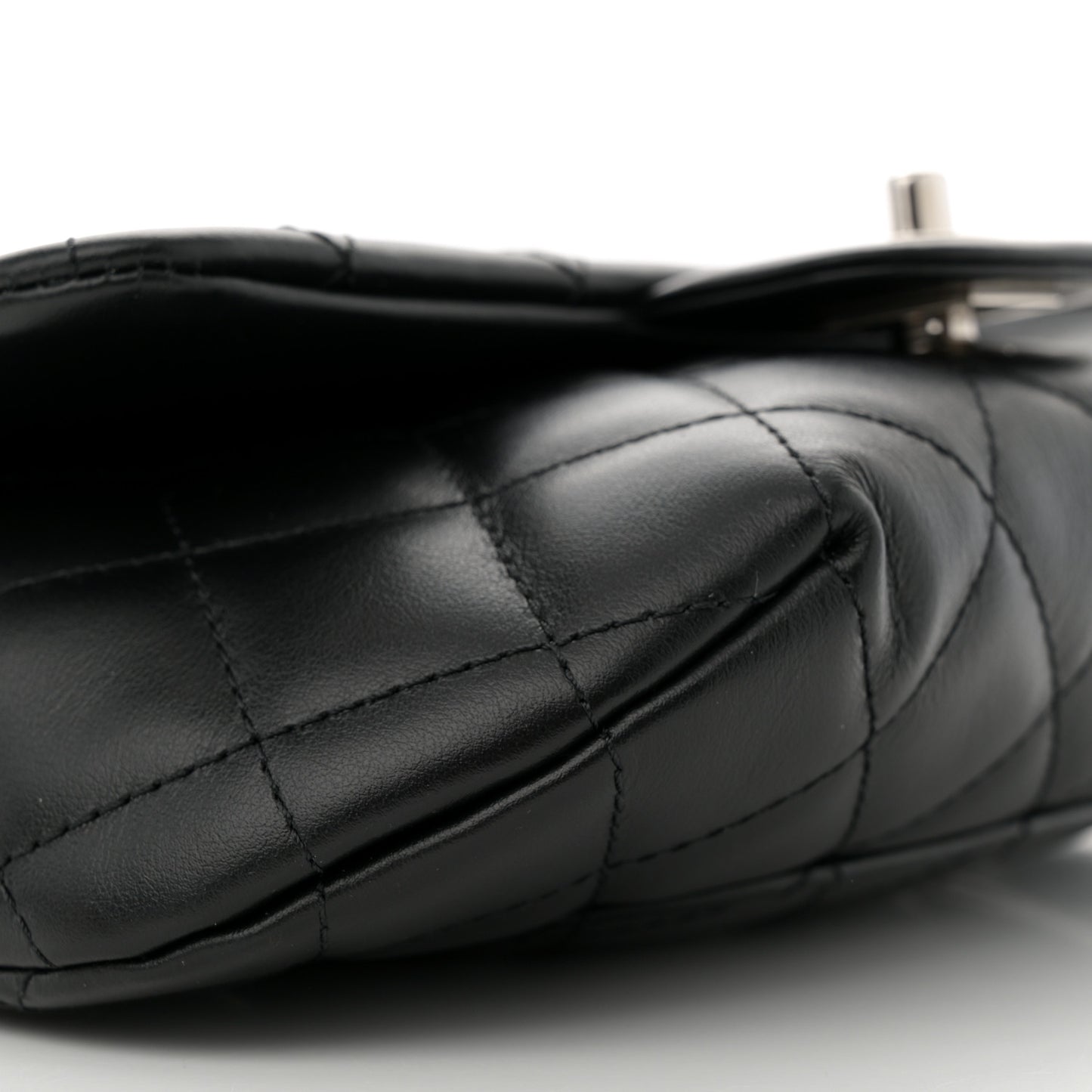 Calfskin Quilted CC Uniform Flap Belt Bag Black