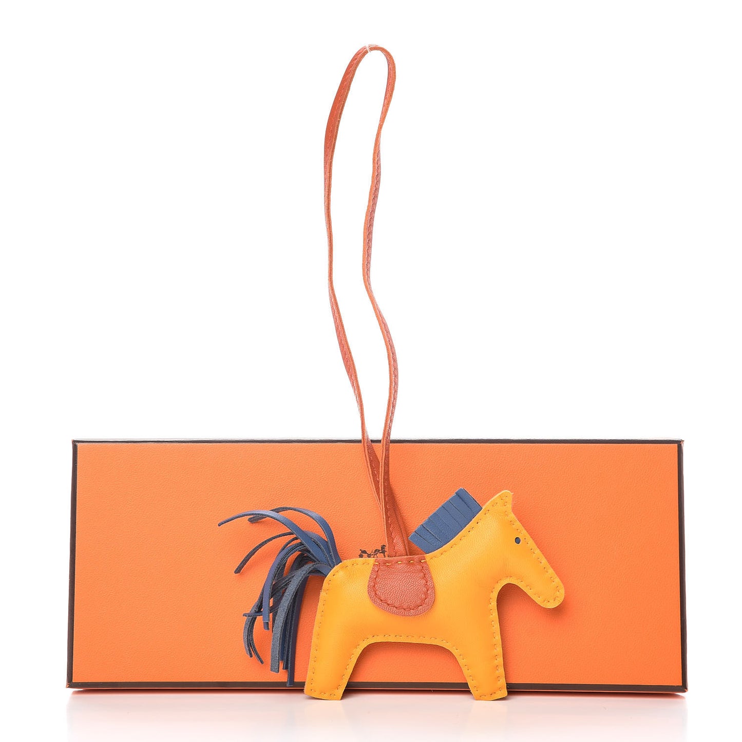 Milo Lambskin Grigri Rodeo Horse Bag Charm PM Jaune D'Or Bleu Agate Cornaline