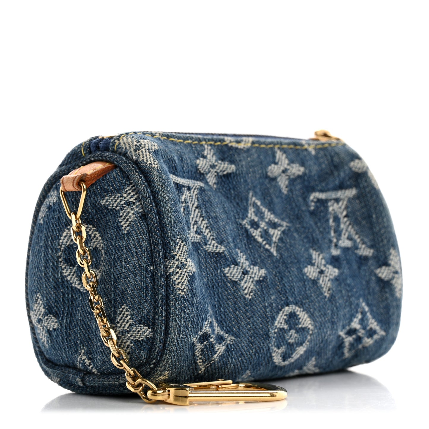 Monogram Denim Pochette Speedy PM Key Holder Blue