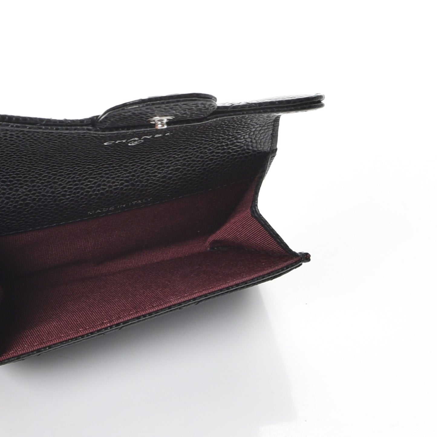 Caviar Quilted Flap Card Holder Black