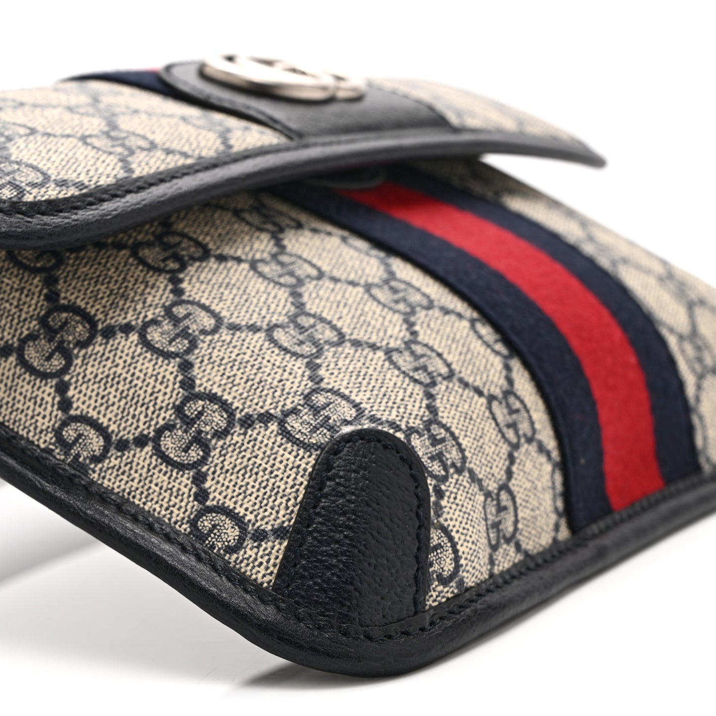 GG Supreme Monogram Web Small Ophidia Belt Bag 90 36 Beige Navy