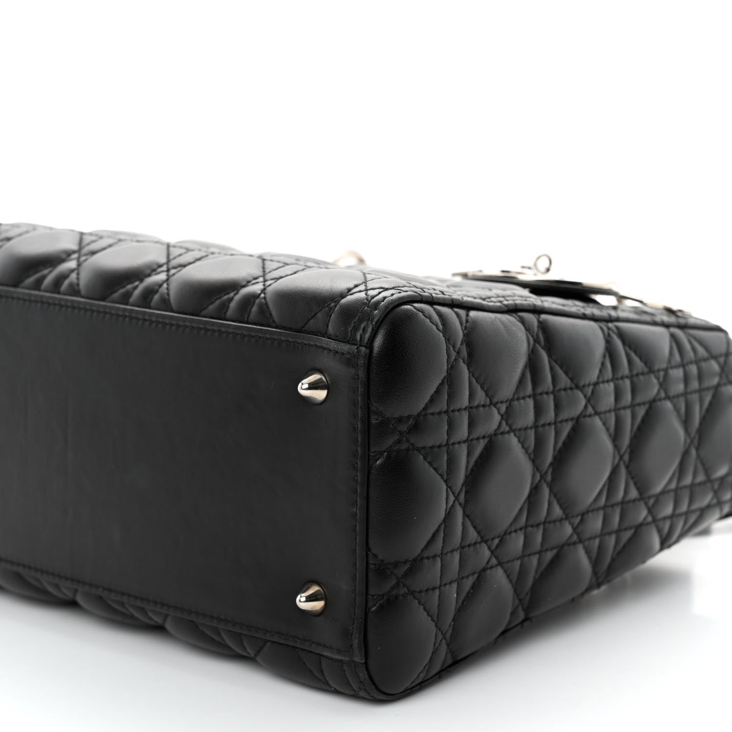 Christian Dior Lambskin Cannage Medium Lady Dior Black 9 of 9