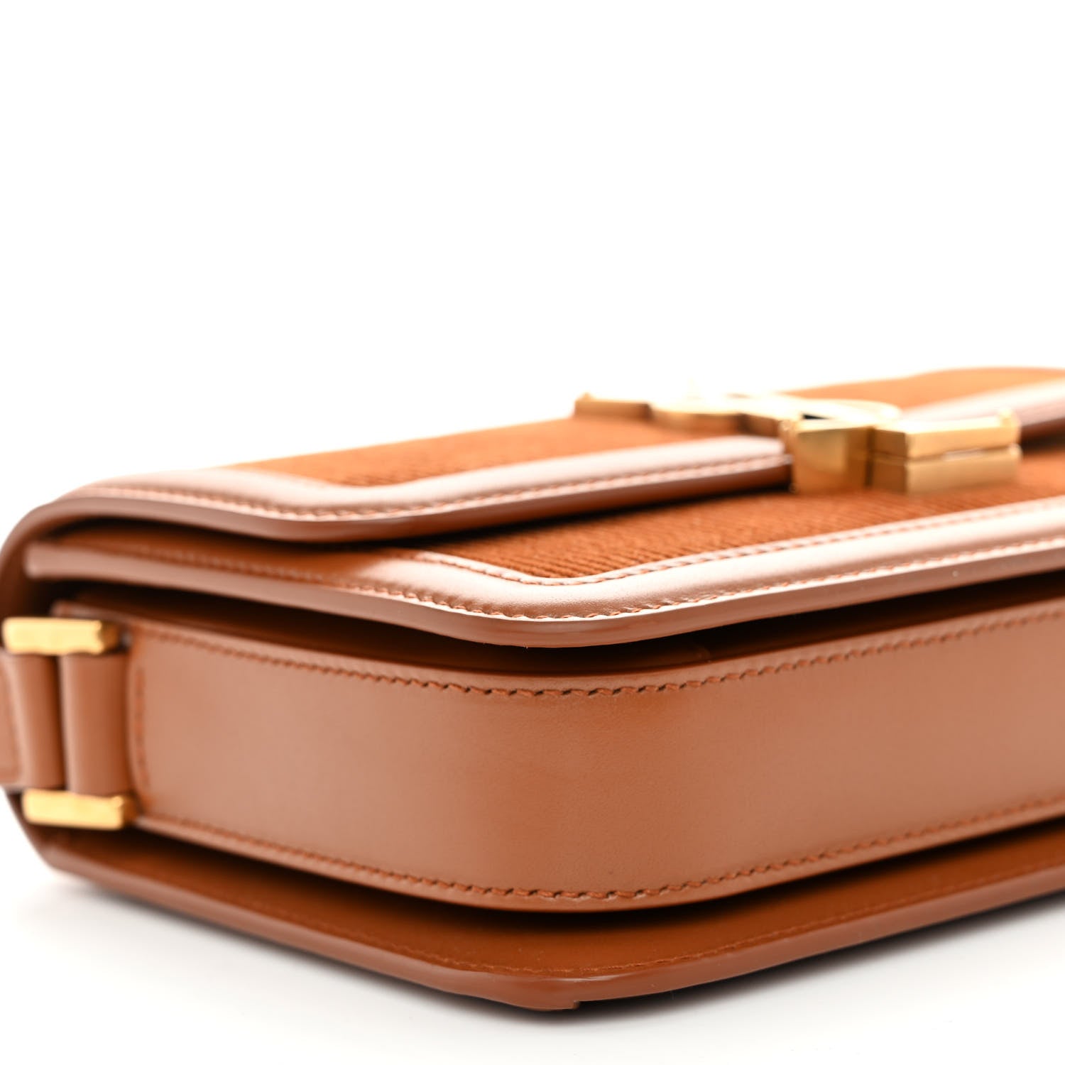 Saint Laurent Courduroy Small Solferino Satchel Brown 8 of 9