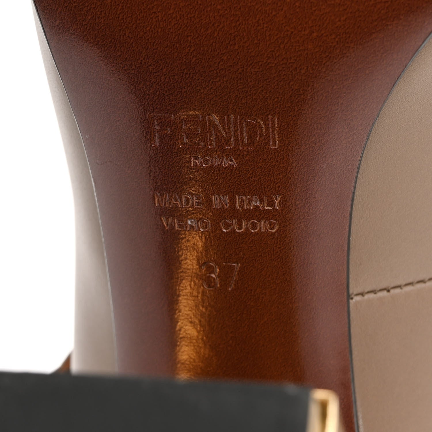 Fendi Vitello Delfina High Heel Pumps 37 Tortora 8 of 10