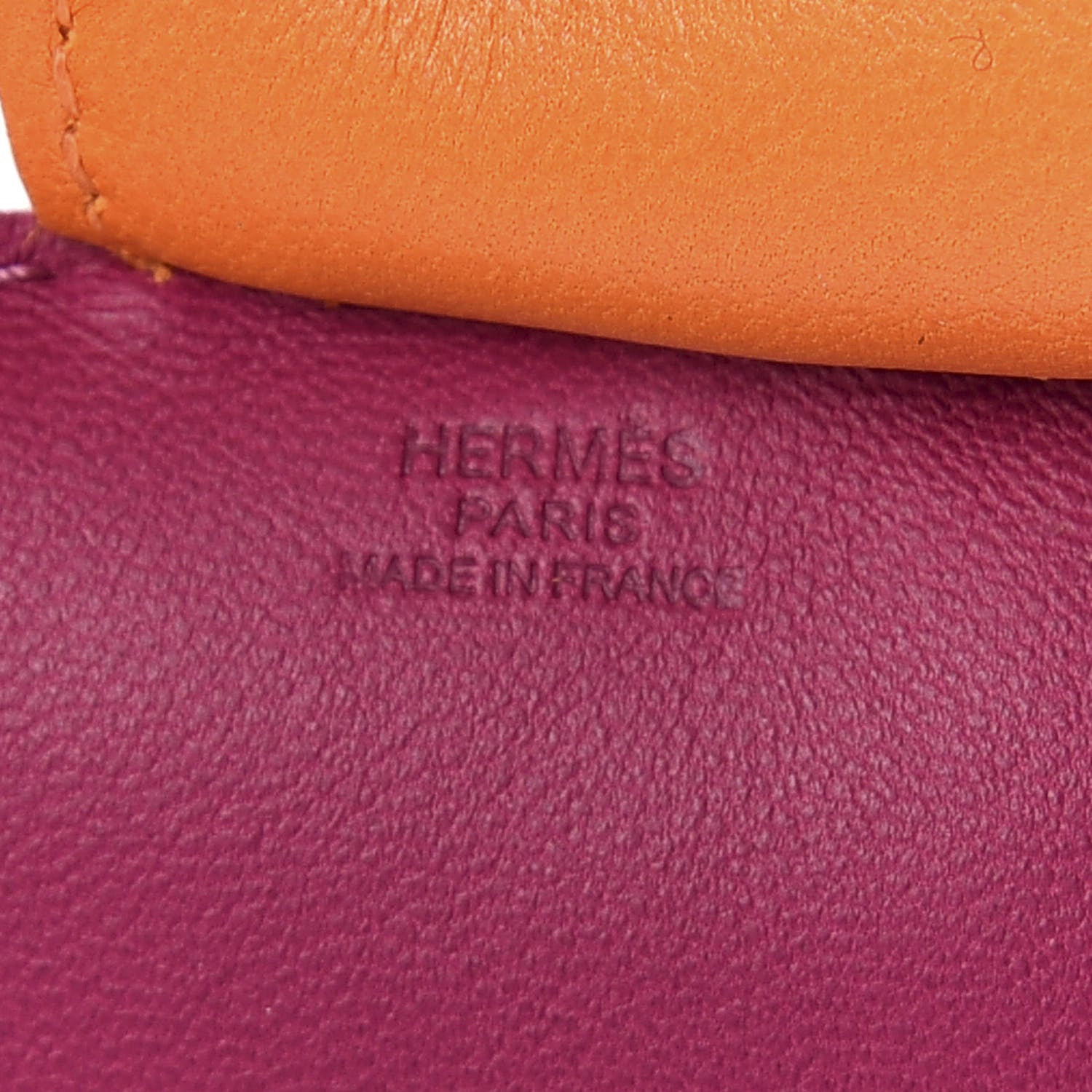 Hermes Milo Lambskin Grigri Rodeo Bag Charm GM Tosca Bleu Izmir Orange 4 of 6