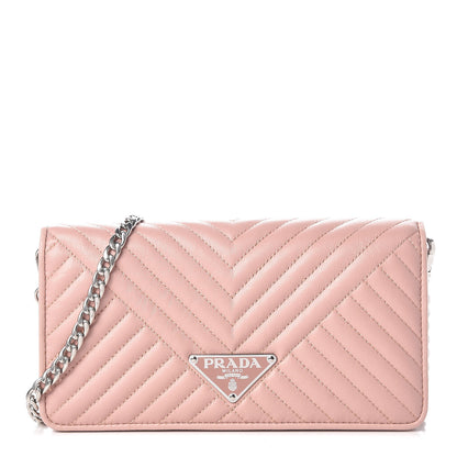 Prada Nappa Impunture Mini Diagramme Chain Crossbody Bag Orchidea 1 of 9