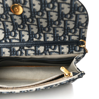 Christian Dior Oblique Saddle Chain Pouch Blue 5 of 10