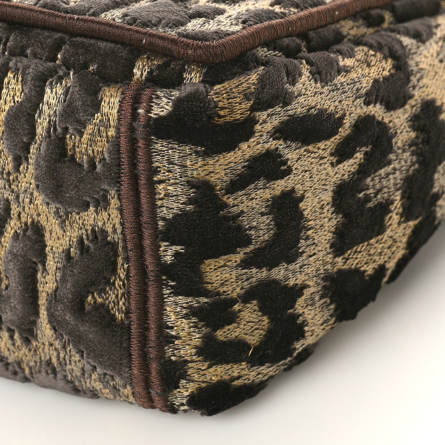 Christian Dior Velvet Mizza Embroidered Medium Caro Bag Beige 6 of 8
