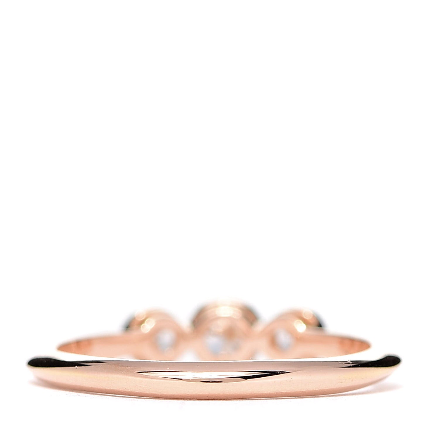 18K Rose Gold Diamond Three Stone Milgrain Ring 52 6