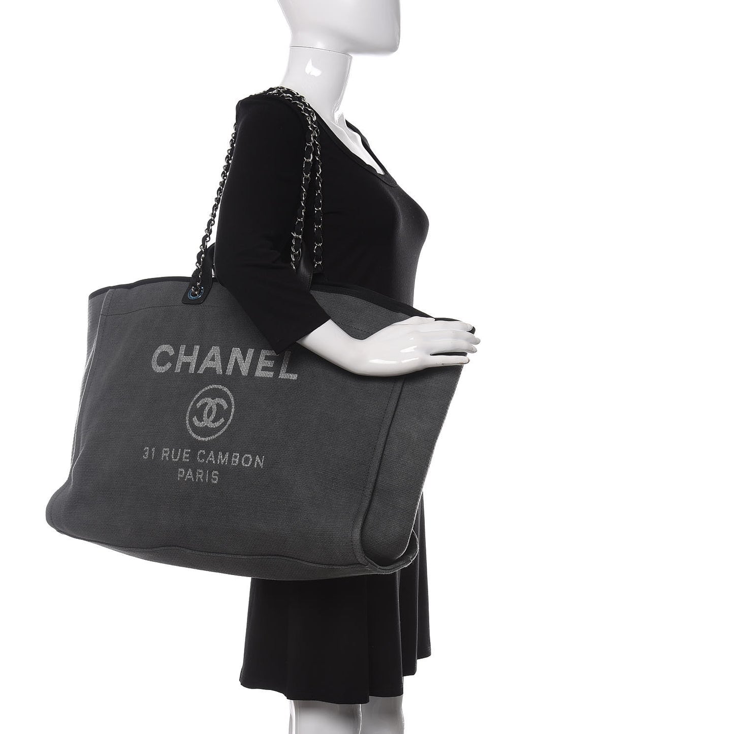 Canvas Extra Large Deauville Tote Grey