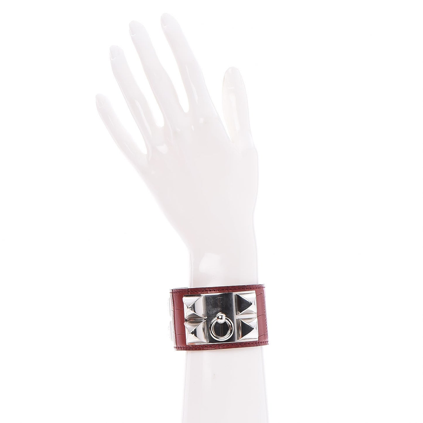 Matte Alligator Collier De Chien CDC Bracelet S Rouge H