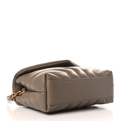 Saint Laurent Calfskin Y Quilted Monogram Toy Loulou Crossbody Bag Taupe 5 of 11