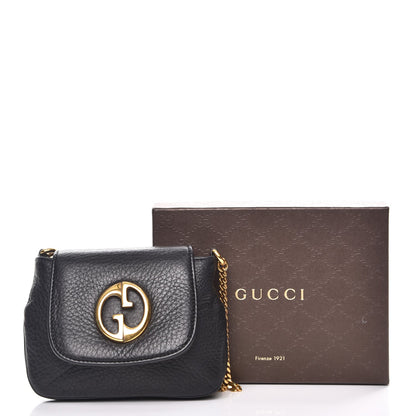 Gucci Pebbled Calfskin Small 1973 Chain Shoulder Bag Black 11 of 11