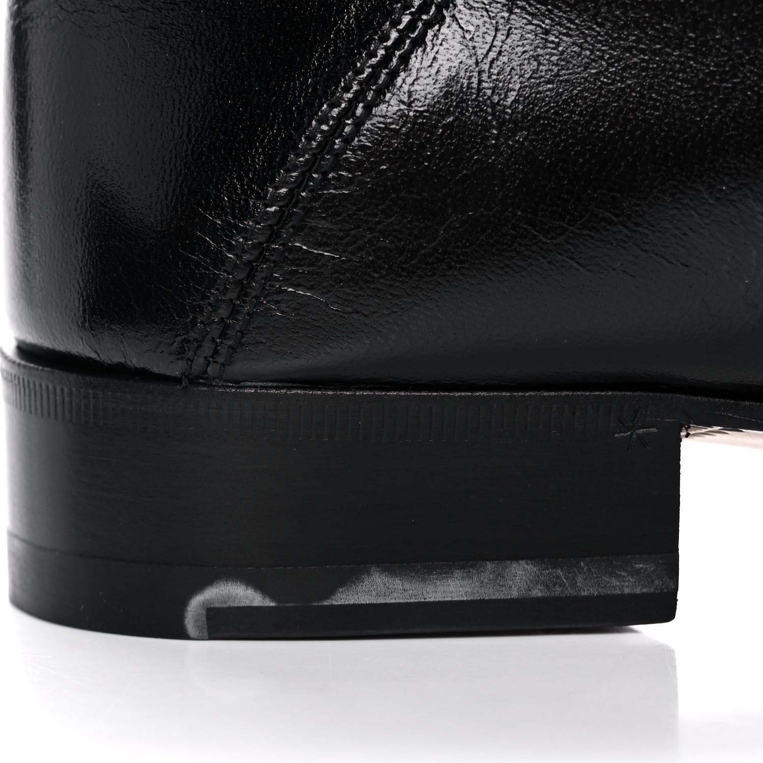 Gucci Goatskin Womens Horsebit Mid-Heel Loafers 38.5 Black 9 of 11