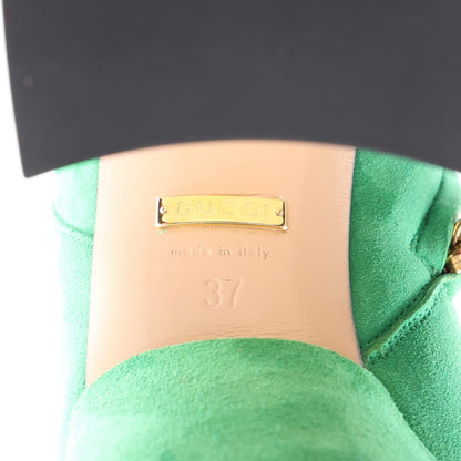 Gucci Kid Scamosciato Knee High Boots 37 Green 8 of 10
