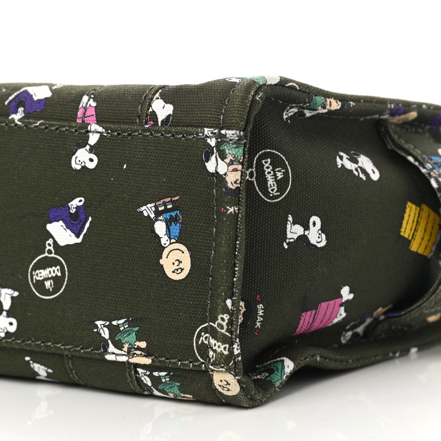 Marc Jacobs X PEANUTS Canvas Small Characters Tote Bag Green 8 of 11