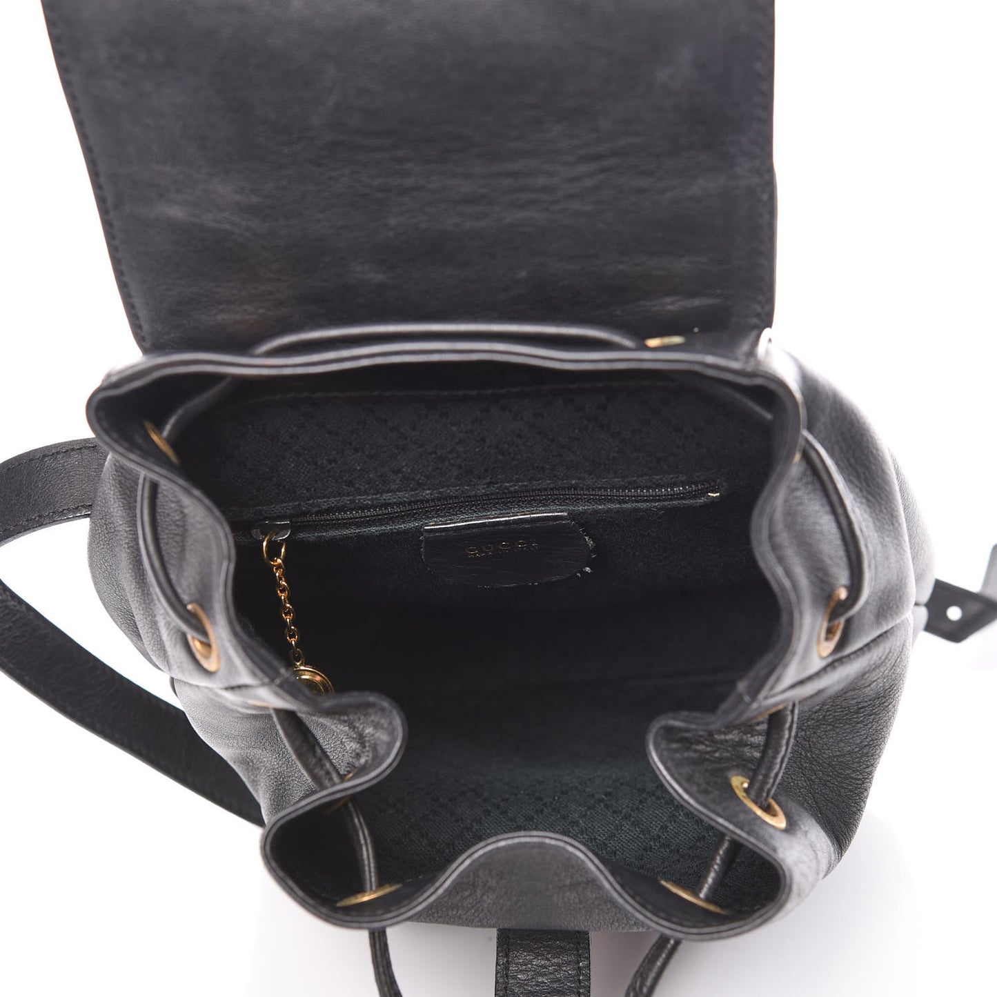 Calfskin Bamboo Backpack Black