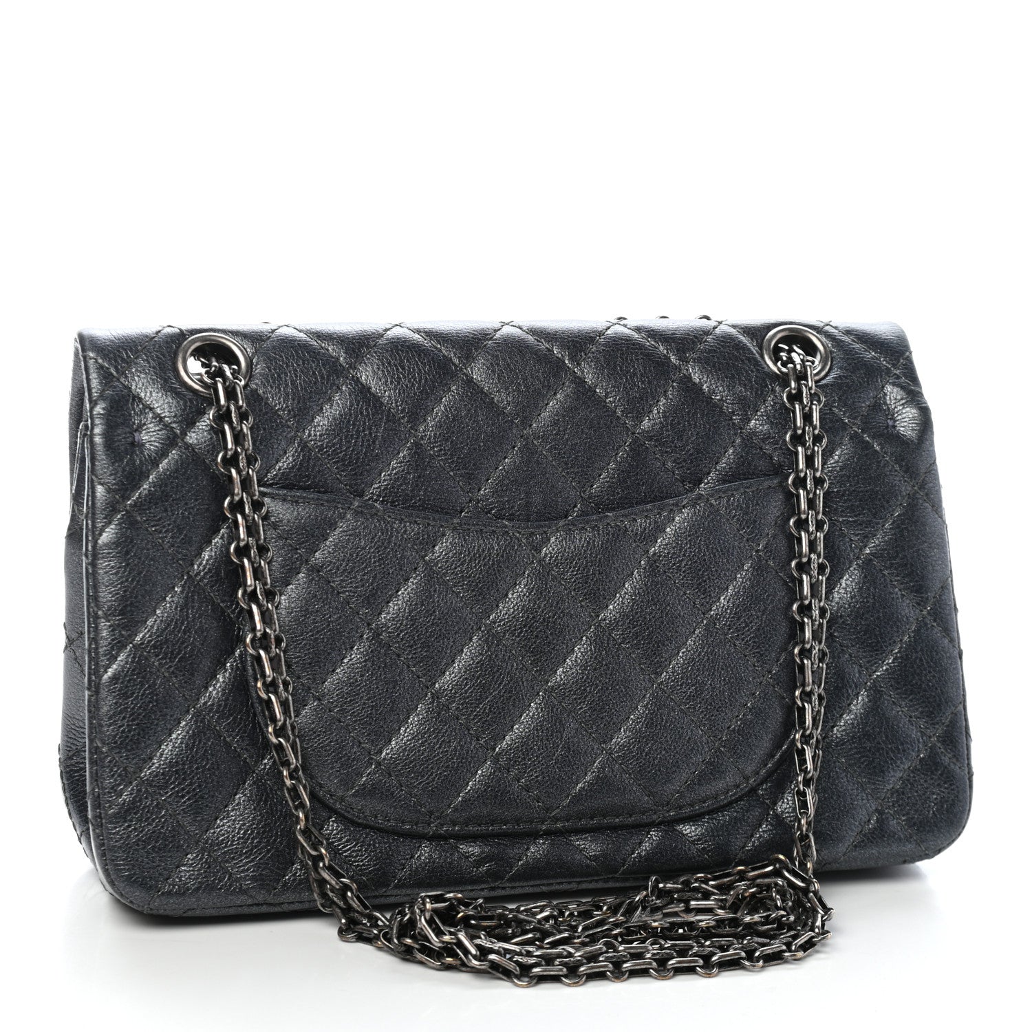Chanel Metallic Sheepskin Quilted 2.55 Reissue 225 Flap Charcoal 4 of 15