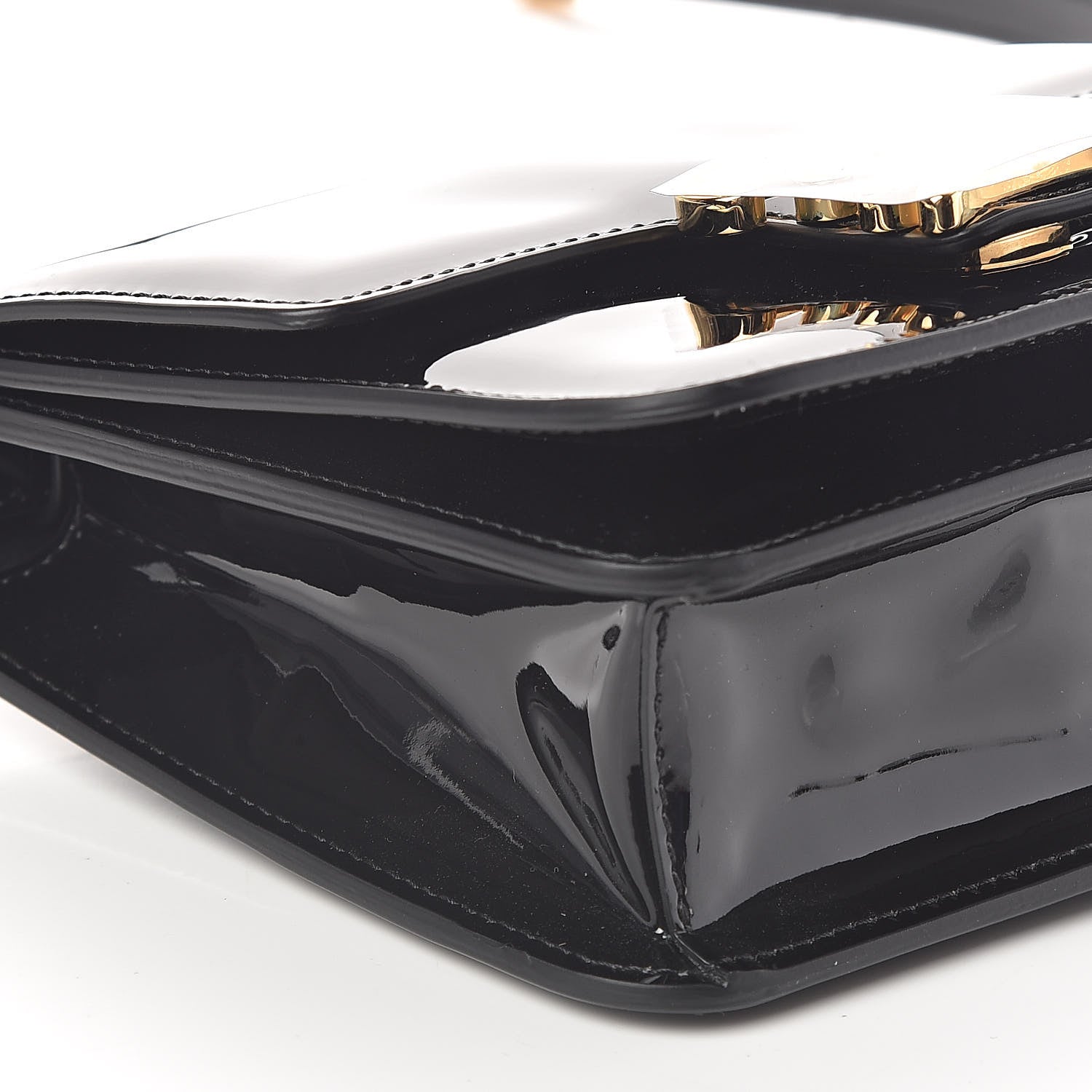 Fendi Vitello Vernice Mou Karligraphy Crossbody Bag Black 5 of 9