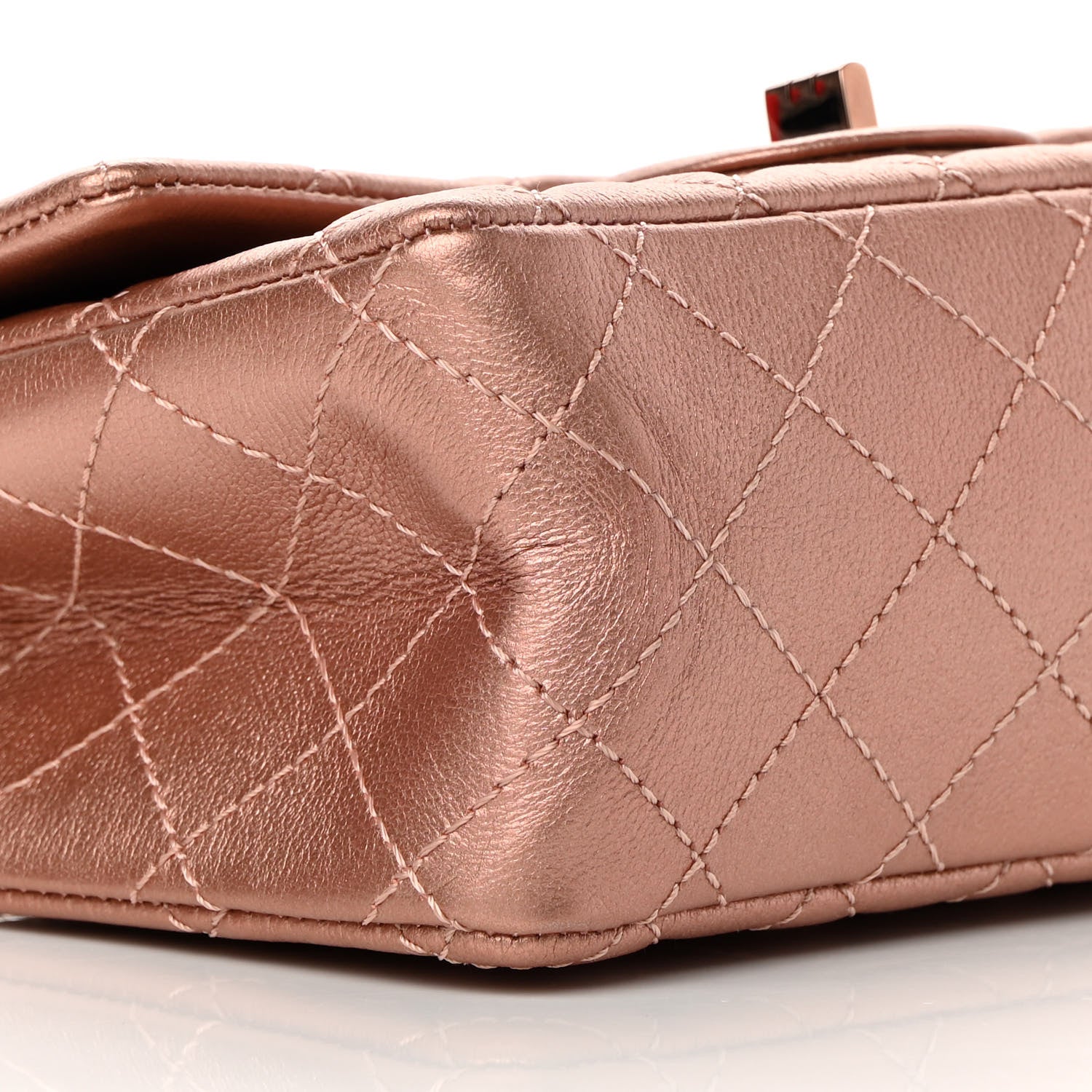 Chanel Metallic Grained Calfskin Quilted 2.55 Reissue Mini Flap Copper Pink 9 of 10