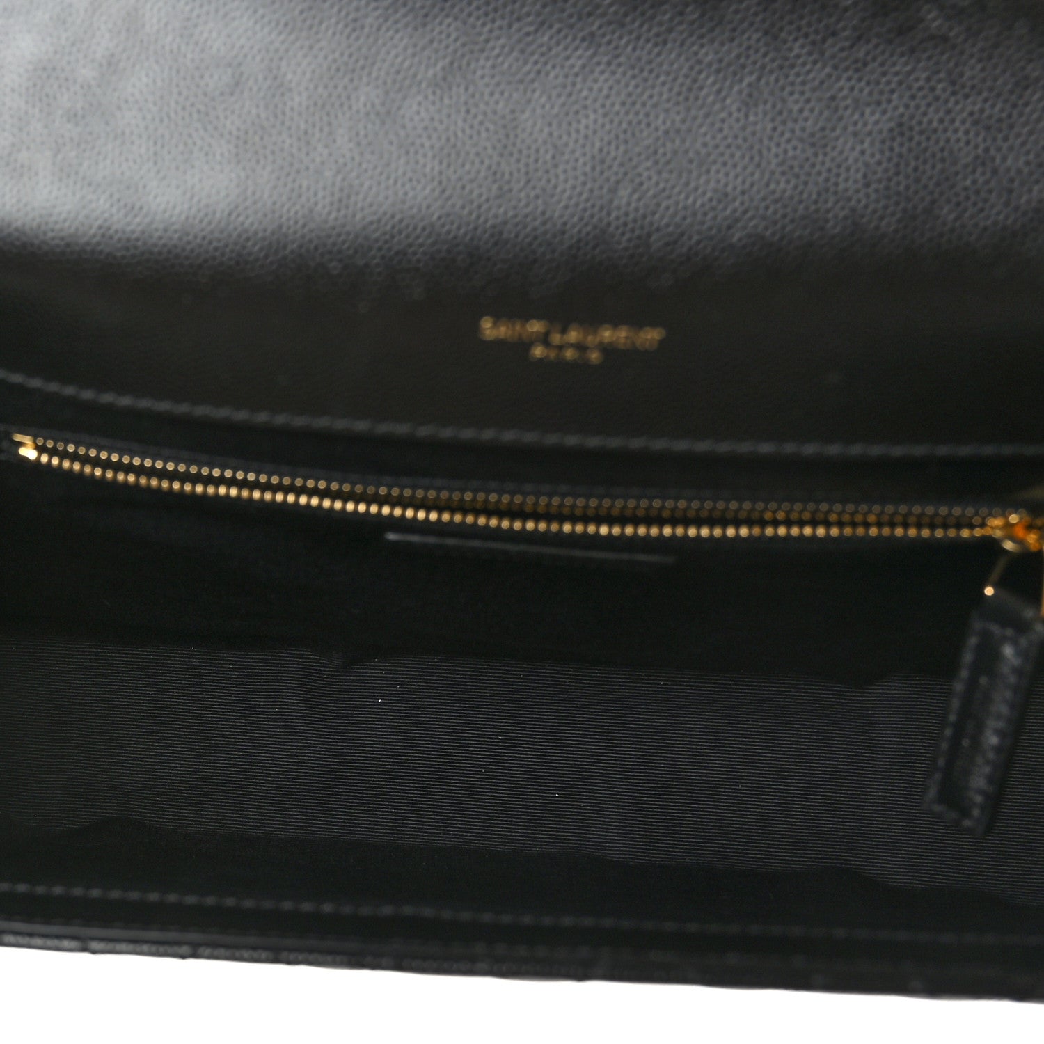 Saint Laurent Grain De Poudre Textured Mixed Matelasse Large Triquilt Monogram Satchel Black 4 of 8